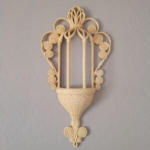 1972 MCM Burwood Cream Birdcage Wall Hanging Pocket‎ Planter